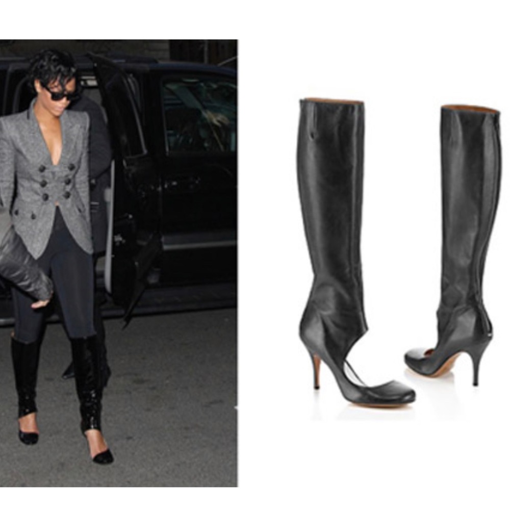 MAISON MARTIN MARGIELA PATENT CUTOUT BOOTS